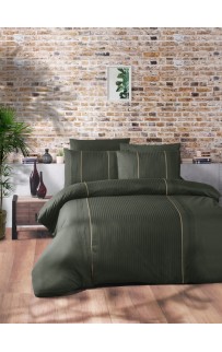 Постельное белье "Карвен" DELUXE DARK ранфорс 1,5 спальн (Elegant Dark Green) (Акция)