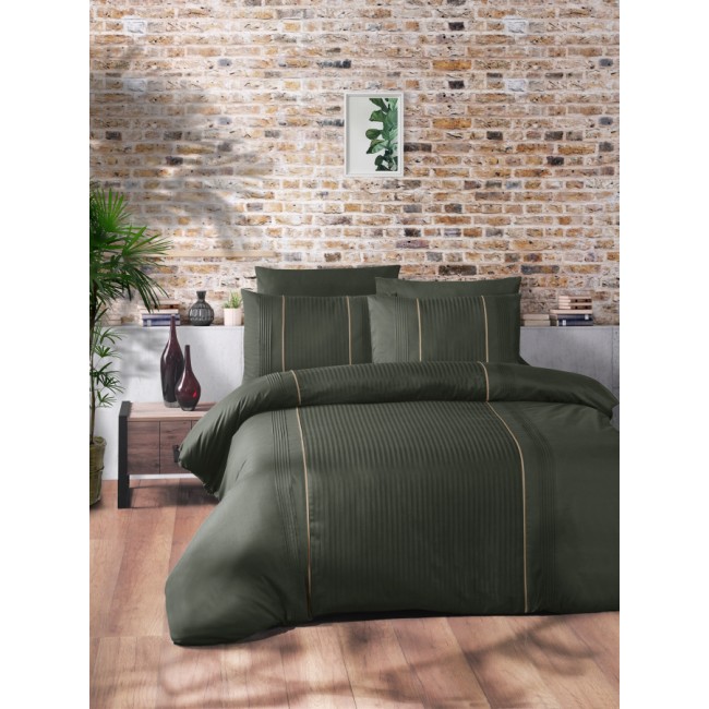 Постельное белье "Карвен" DELUXE DARK ранфорс 1,5 спальн (Elegant Dark Green) (Акция)