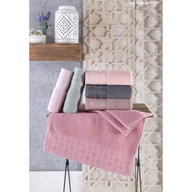 Полотенце Карвен Vip Cotton "ELFIN" 80*150 6шт.махра H 3284