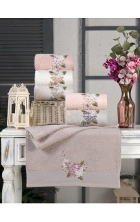 Полотенеце Карвен 70*140 1шт.махра с вышивкой H 7001 GELINCEK (Акция)