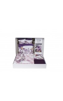 Постельное белье "Карвен" (сатин 3D) евро Palm Garden purple
