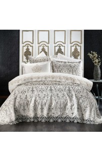 Комплект ZEBRA "ASTOR DAMASK" (Покрывало+постельное белье) евро 9 предметов Y 856 GR?/серый