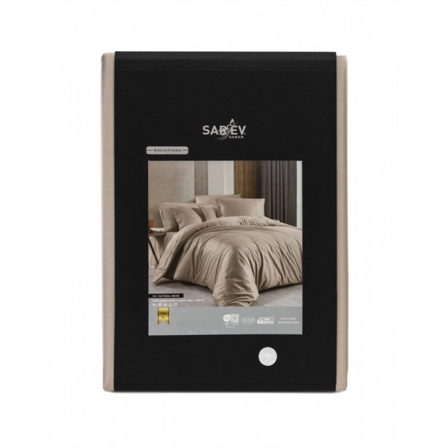 Пододеяльник Sarev (300 tc) евро сатин 200*220 см PD002 MONOCHROME v4/Natural Beige