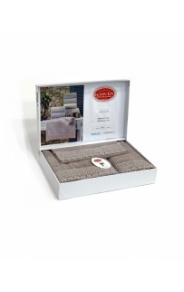 Набор полотенец Карвен " QUEEN" махра 50*90/70*140/30*50 HS 1673v6 kahve/т.бежевый
