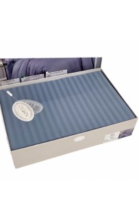 Постельное белье "Карвен" Stripe Satin семейное N 164-SS 014 indigo/индиго