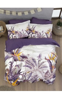 Постельное белье "Карвен" (сатин 3D) евро Palm Garden purple