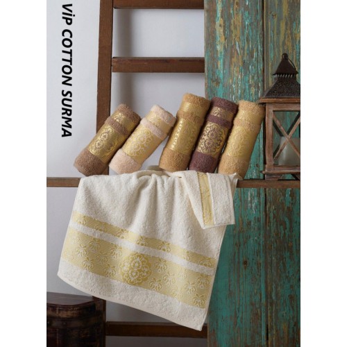 Полотенце Карвен Vip Cotton "SURMA" 80*150 6шт.махра H 3284