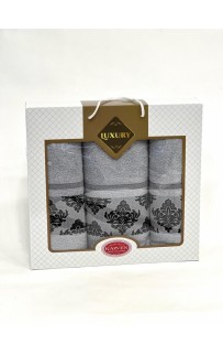 Набор полотенец Карвен "Y DAMASK" махра 50*90(2)/70*140 HS 1702 v7 св/серый