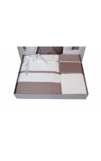 Постельное белье КАРВЕН сатин Де Люкс N045 Serenity mink/cream