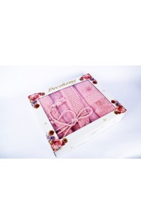Халат FAKILI Карвен "DANTELLI" с кружевом и 50*90 70*140 полотенца махра В 1051