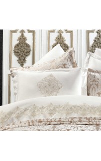 Комплект ZEBRA "ASTOR DAMASK" (Покрывало+постельное белье) евро 9 предметов Y 856 BEJ/бежевый (Акция)