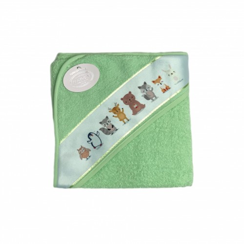 Детское полотенце c уголком Karven "BASKILI KUNDAK" 90*90 махра D 037 yesil/зеленый (Акция)
