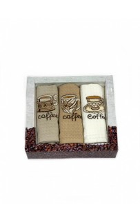 Набор полотенец кухонный NILTEKS "Koffe" вафля 40*60-3 шт. НМ 577 V-20 бежевый