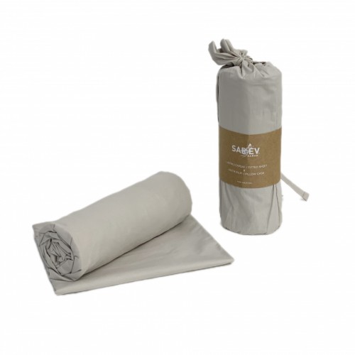 Простынь SAREV на резинке + наволочки Ранфорс 1,5 100*200+35см/50*70(1) P950 BEJ/V52.