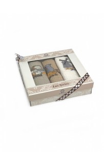 Набор полотенец кухонный NATURAL COTTON "Мельница" вафля 40*60-3 шт. НМ 577 V-10 бежевый