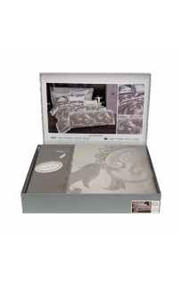 Постельное белье "Карвен" жаккард с оборкой семейный (640) (7пр.) (Акция)