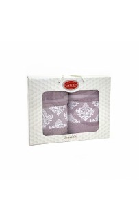 Набор полотенец Карвен "Y DAMASK" махра 50*90/70*140 HS 1701 v3 сиреневый