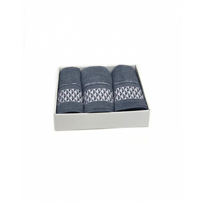Набор полотенец Карвен "TILE" махра 50*90(2)/70*140 HS 1647 v10 индиго