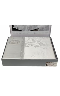 Постельное белье "Карвен" жаккард с оборкой семейный (633) (7пр.) (Акция)