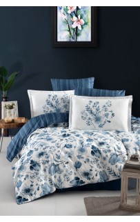 Постельное белье Karven (300 tc) премиум сатин евро N359 MADENA Blue