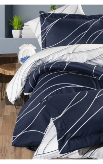 Постельное белье "Карвен" дэлюкс сатин 1,5 спальн. Mesi Navy Blue