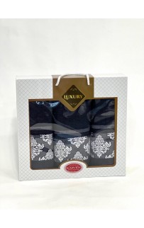 Набор полотенец Карвен "Y DAMASK" махра 50*90(2)/70*140 HS 1702 v5 индиго