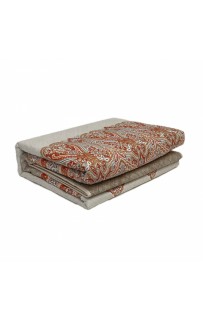Комплект KARVEN (покрывало стеганное с принтом) хлопок 1.5сп 2 пр (180*240 / 50*70) Y 923 URBAN v1 Oranj (Акция)