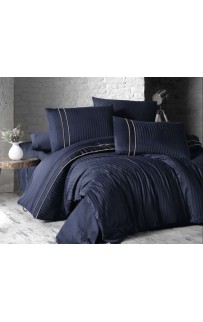 Постельное белье (Сатин де люкс) семейный (Stripe Style Navy Blue)
