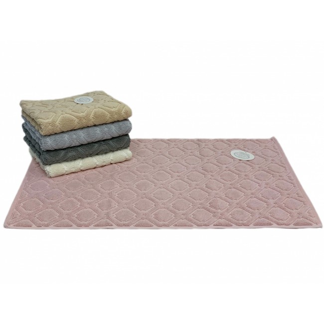 Коврик для ног Карвен "TILE" 50*80 махра KV 434 pembe