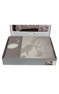Постельное белье "Карвен" жаккард с оборкой семейный (640) (7пр.) (Акция)