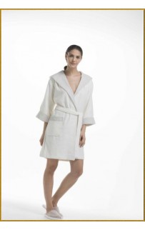Халат "Бамбу" с капюшоном жен. роз. в кор. В 7029 (L/XL) (Акция)