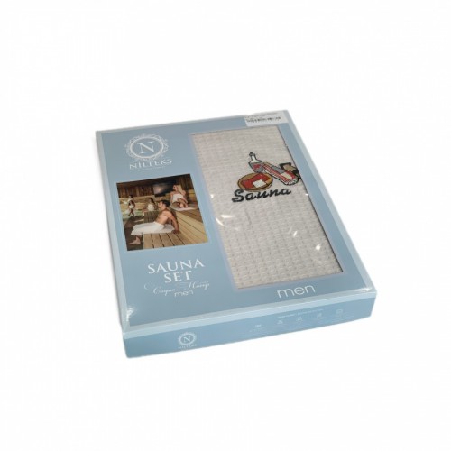 Килт для бани мужской NILTEKS вафля 160*80 1шт B371 v1крем