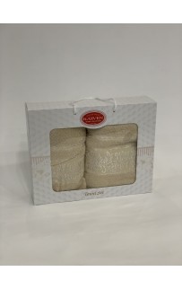 Набор полотенец Карвен "SUMBUL " махра 50*90/70*140 HS 1691 v2 бежевый(акция)