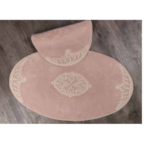 Набор ковриков для ванной с аппликацией и кружевами "TUAL OVAL"60х50/60х100 KV 259