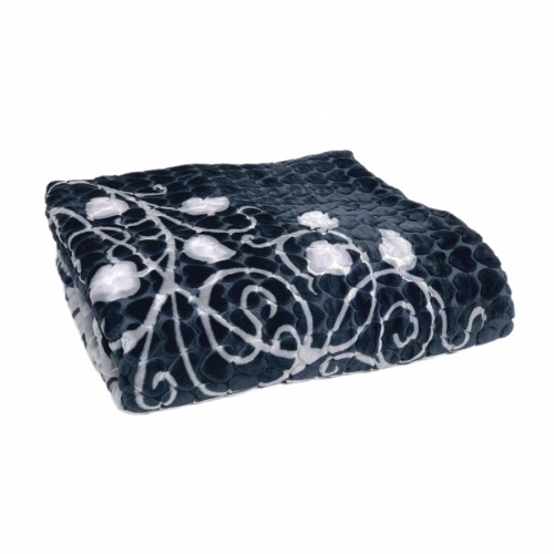 Плед EVLEN Super Soft 220*240 п/э в коробке евро Р 948 v6-(B014) серый/т.синий (Акция)