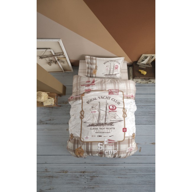 Постельное белье "Карвен" YOUNG STYLE ранфорс 1,5 спальн.Rapala Beige v-1