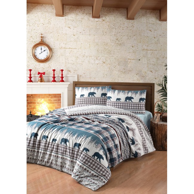 Постельное белье Карвен фланель 1.5 спальн. N243 COZY Green