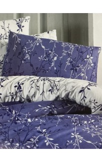 Постельное белье "Карвен" ранфорс евро (Zena Navy Blue)