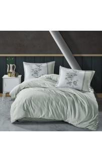 Постельное белье "Карвен" DELUXE ранфорс евро Suave Green v-5 (Акция)