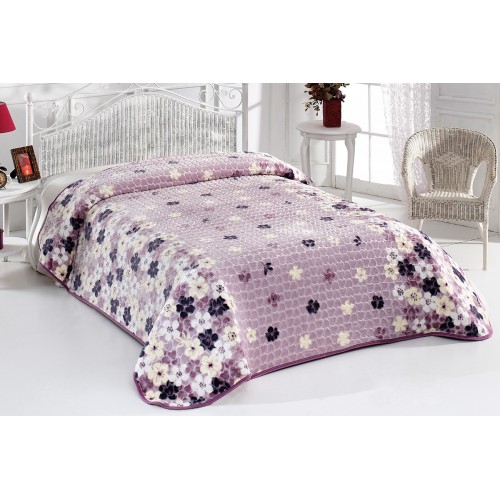 Плед EVLEN Super Soft 220*240 п/э в коробке евро Р 948 v1-(B001)св.сиреневый (Акция)
