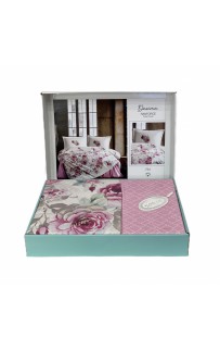 Постельное белье "Карвен" ранфорс евро (4 пр) Desima Pink v-1