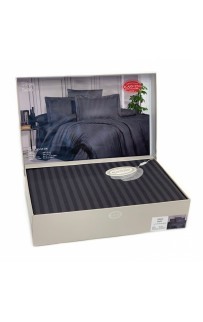 Постельное белье "Карвен" Stripe Satin евро N 163-SS 006 antrasit/антрацит