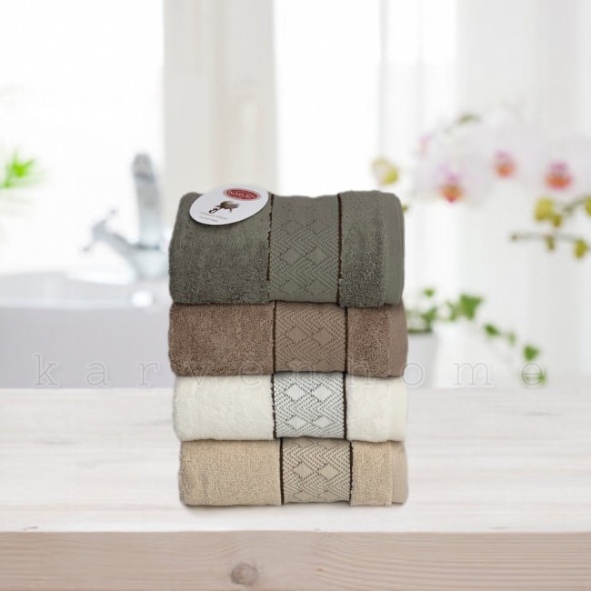 Набор полотенец Карвен "SIDE" Cotton (penye) 50*90 4шт. махра HS 1004
