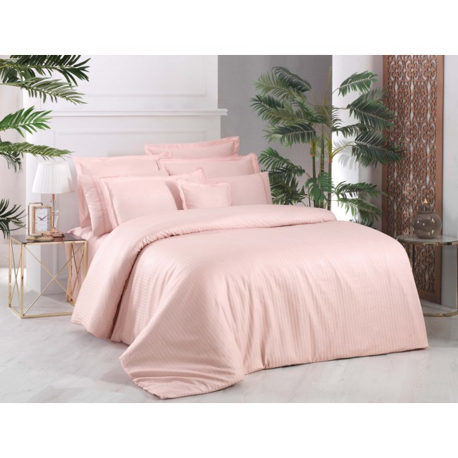 Постельное белье "Sarev" Sport&Chic (260tc) cатин евро JACQUARD STRIPE v5/Pembe