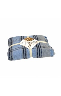 Плед ZEBRA CASA 200*230 хлопковый евро Р 926 mavi/голубой