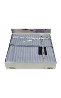 Постельное белье "Sarev" Sport&Chic сатин 1.5 спальное JACQUARD STRIPE v6 Mavi