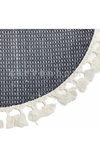 Набор ковриков для ванной Карвен POST DOKUMA OVAL SACAKLI/мех с бахрамой 50*60-60*100 KV 413 gri/серый
