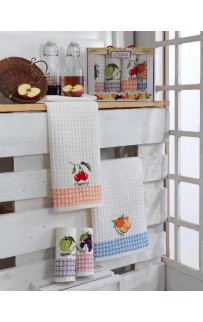 Полотенце кухонное KARVEN "FRUIT" вафля 50*70 4 шт. НМ 574