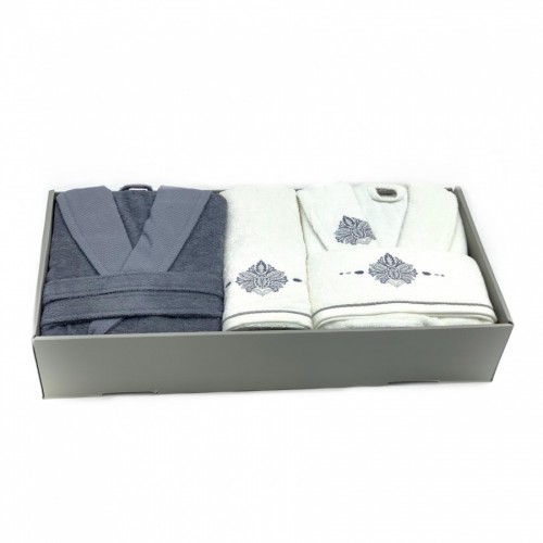 В 1100 Халат Sarev "SCARLET" (муж.+жен.)с полотенцами 50*90(2)/70*140(2) махра (Акция)