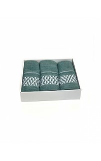 Набор полотенец Карвен "TILE" махра 50*90(2)/70*140 HS 1647 v9 изумрут